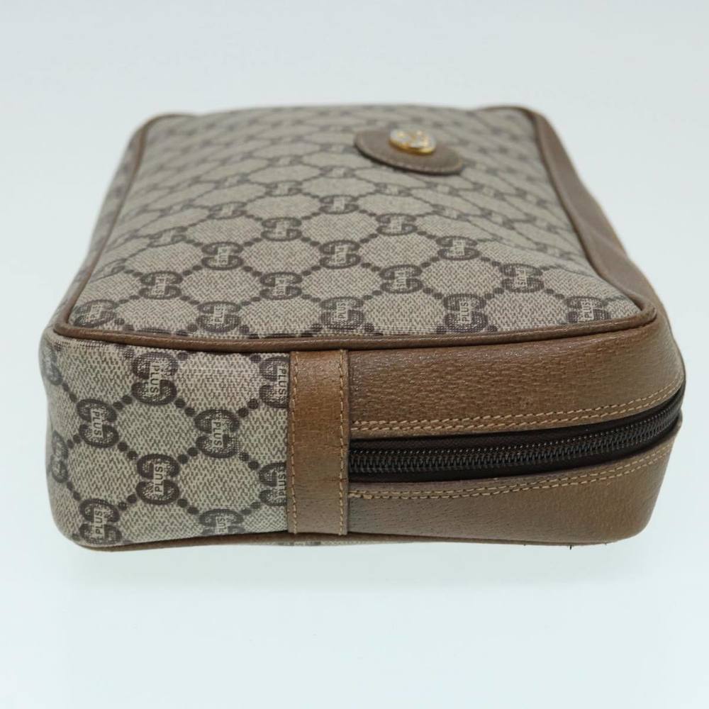 GUCCI GG Plus Supreme Clutch Bag PVC Beige Auth mr376 - Picture 3 of 16
